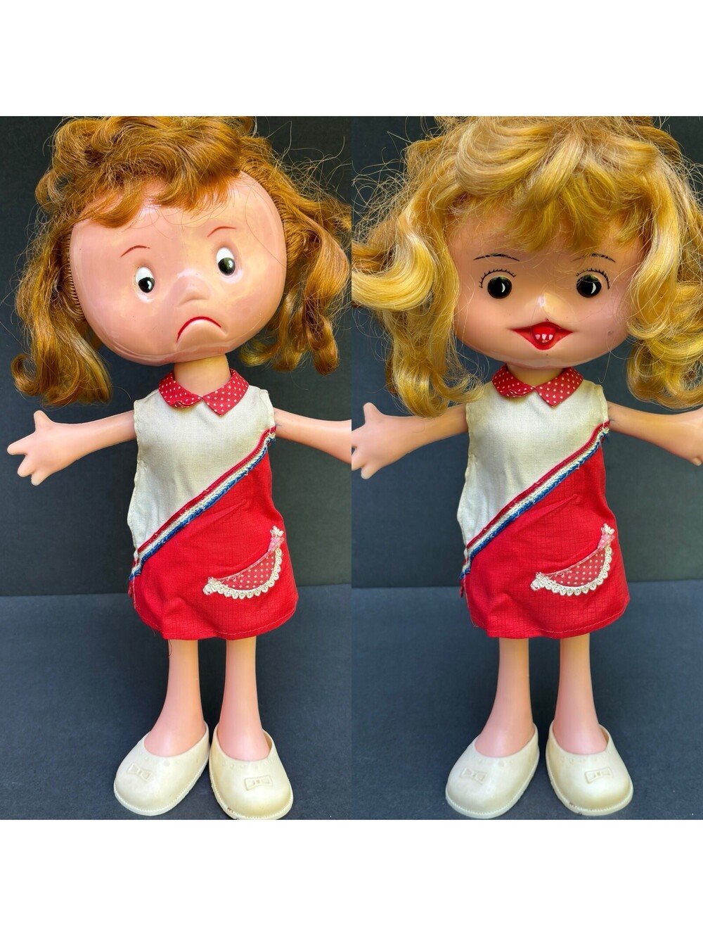Rare! Vintage Camay TWO FACE Doll Creepy 1960-70s 15” Hong Kong